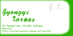 gyongyi korpas business card
