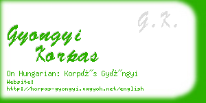 gyongyi korpas business card